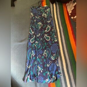 Old Navy Blue and Green Floral Maxi Dress
